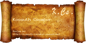 Kossuth Csombor névjegykártya